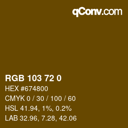 Color code: RGB 103 72 0 | qconv.com