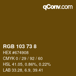 Color code: RGB 103 73 8 | qconv.com