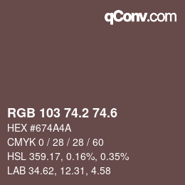 カラーコード: RGB 103 74.2 74.6 | qconv.com