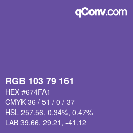 颜色代码: RGB 103 79 161 | qconv.com