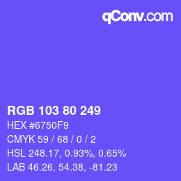 Color code: RGB 103 80 249 | qconv.com