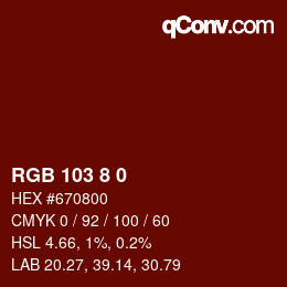 カラーコード: RGB 103 8 0 | qconv.com