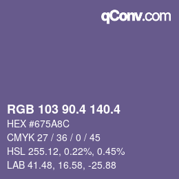 カラーコード: RGB 103 90.4 140.4 | qconv.com