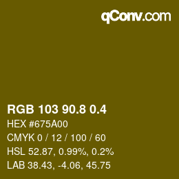 カラーコード: RGB 103 90.8 0.4 | qconv.com