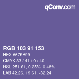 Farbcode: RGB 103 91 153 | qconv.com