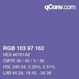 Color code: RGB 103 97 162 | qconv.com