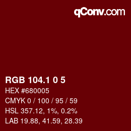 カラーコード: RGB 104.1 0 5 | qconv.com