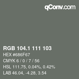 Color code: RGB 104.1 111 103 | qconv.com