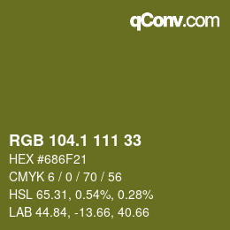 カラーコード: RGB 104.1 111 33 | qconv.com
