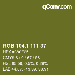 カラーコード: RGB 104.1 111 37 | qconv.com
