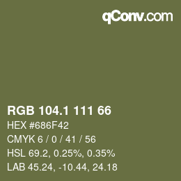 カラーコード: RGB 104.1 111 66 | qconv.com
