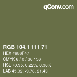 カラーコード: RGB 104.1 111 71 | qconv.com
