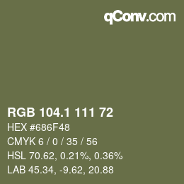 カラーコード: RGB 104.1 111 72 | qconv.com