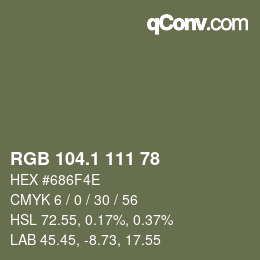 カラーコード: RGB 104.1 111 78 | qconv.com