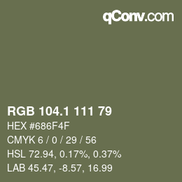 カラーコード: RGB 104.1 111 79 | qconv.com