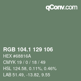 Color code: RGB 104.1 129 106 | qconv.com