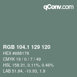 カラーコード: RGB 104.1 129 120 | qconv.com