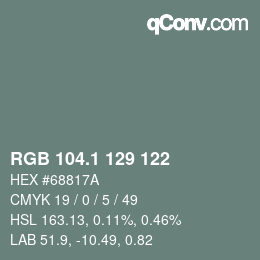 Color code: RGB 104.1 129 122 | qconv.com