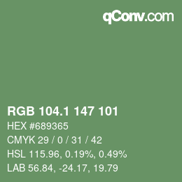Color code: RGB 104.1 147 101 | qconv.com