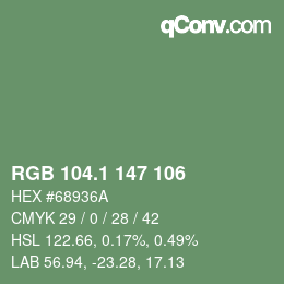 Color code: RGB 104.1 147 106 | qconv.com