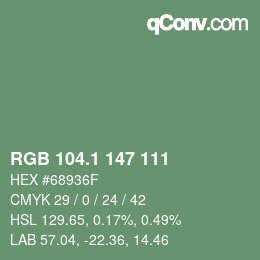 Color code: RGB 104.1 147 111 | qconv.com