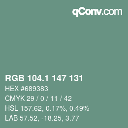 Color code: RGB 104.1 147 131 | qconv.com