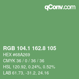 Color code: RGB 104.1 162.8 105 | qconv.com