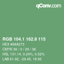 Color code: RGB 104.1 162.8 115 | qconv.com