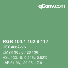 カラーコード: RGB 104.1 162.8 117 | qconv.com