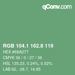 Color code: RGB 104.1 162.8 119 | qconv.com