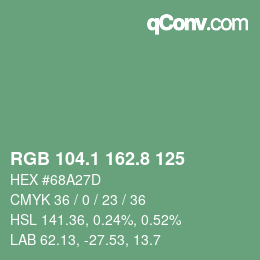 Color code: RGB 104.1 162.8 125 | qconv.com