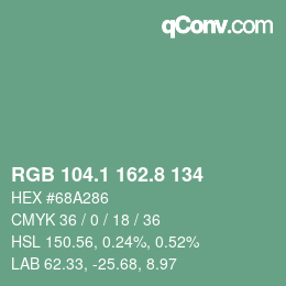Color code: RGB 104.1 162.8 134 | qconv.com