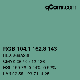 Color code: RGB 104.1 162.8 143 | qconv.com