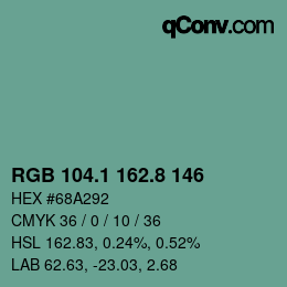 カラーコード: RGB 104.1 162.8 146 | qconv.com