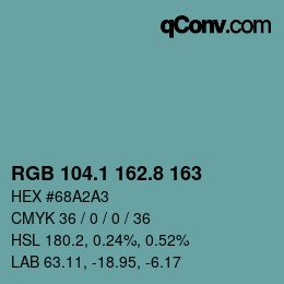 Código de color: RGB 104.1 162.8 163 | qconv.com