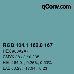 Color code: RGB 104.1 162.8 167 | qconv.com