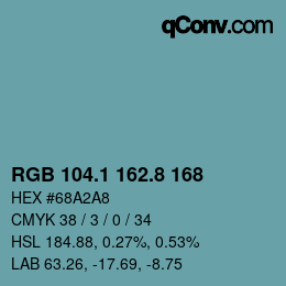 Color code: RGB 104.1 162.8 168 | qconv.com