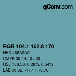 カラーコード: RGB 104.1 162.8 170 | qconv.com