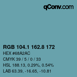Color code: RGB 104.1 162.8 172 | qconv.com