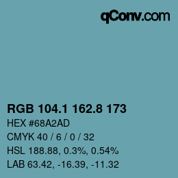 カラーコード: RGB 104.1 162.8 173 | qconv.com