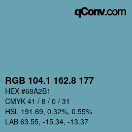 Farbcode: RGB 104.1 162.8 177 | qconv.com