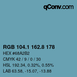 カラーコード: RGB 104.1 162.8 178 | qconv.com