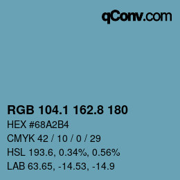 Farbcode: RGB 104.1 162.8 180 | qconv.com