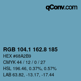 カラーコード: RGB 104.1 162.8 185 | qconv.com