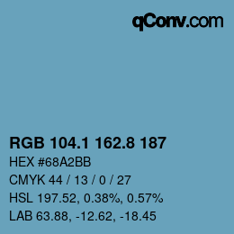 Farbcode: RGB 104.1 162.8 187 | qconv.com