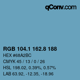 Farbcode: RGB 104.1 162.8 188 | qconv.com