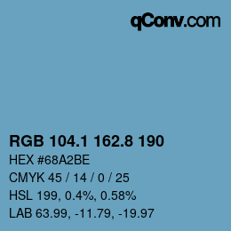 カラーコード: RGB 104.1 162.8 190 | qconv.com