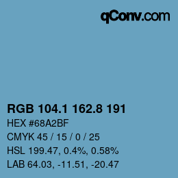Color code: RGB 104.1 162.8 191 | qconv.com
