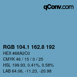 カラーコード: RGB 104.1 162.8 192 | qconv.com