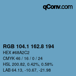 カラーコード: RGB 104.1 162.8 194 | qconv.com